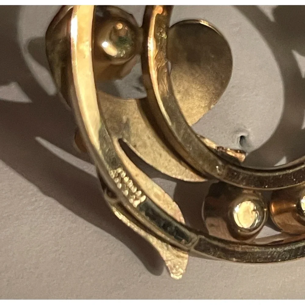 Vintage  Van Dell Rhinestone‎ Brooch Circle Pin 1950s Jewelry 12k Gold Filled